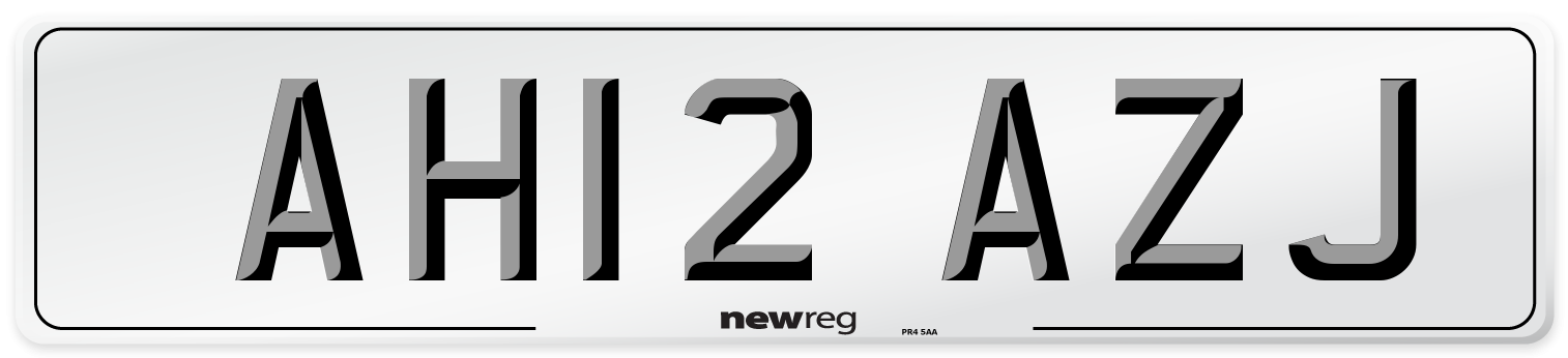 AH12 AZJ Number Plate from New Reg